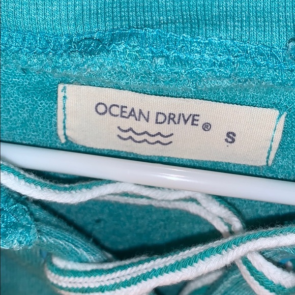 Lace up, relaxed fit teal sweatshirt - Picture 3 of 4